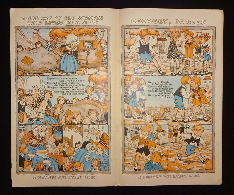 1926 OLD MOTHER GOOSE Nursery Rhymes, Color Illustrations, Jack & Jill, Mary Had a Little Lamb, Little Miss Muffet, Old King Cole, etc. image 5