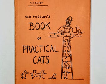 1965 Old Possum's Book of Practical Cats by T.S. Eliot, EDWARD GOREY Illustrations, Dust Jacket