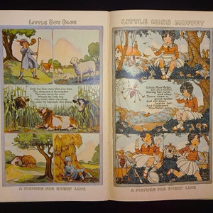 1926 OLD MOTHER GOOSE Nursery Rhymes, Color Illustrations, Jack & Jill, Mary Had a Little Lamb, Little Miss Muffet, Old King Cole, etc. image 7