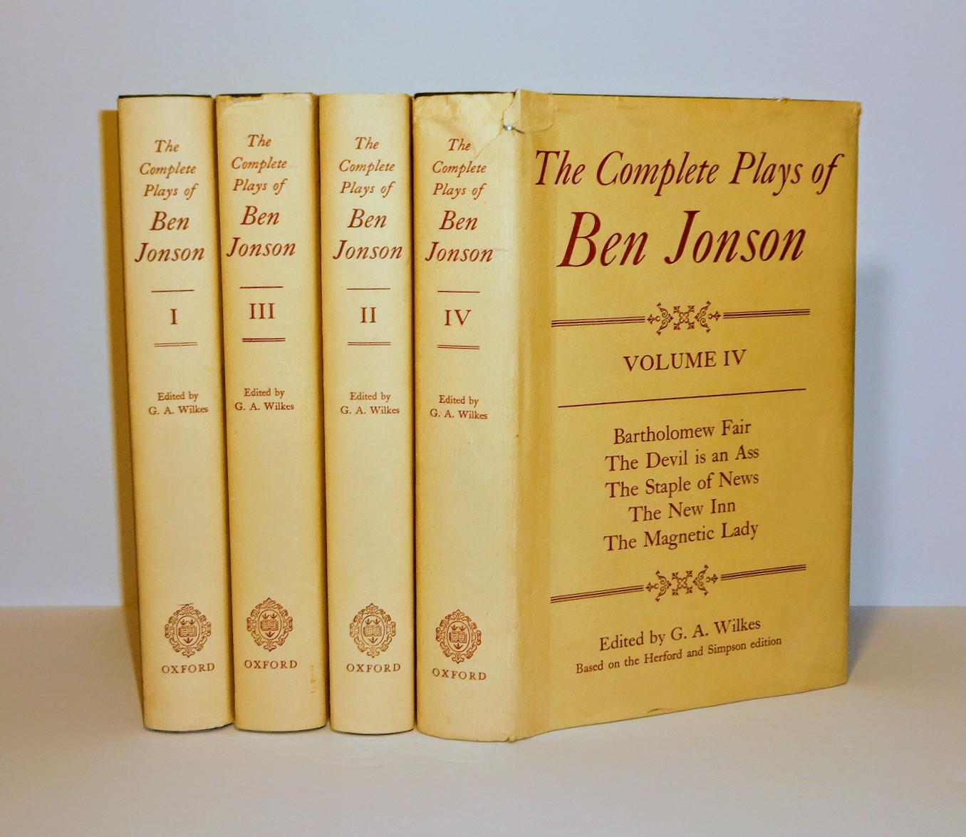 1982 the Complete Plays of BEN JONSON, Oxford Edition, 4 Volumes