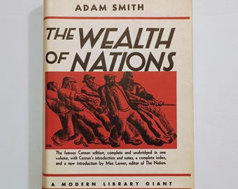 1937 The Wealth of Nations by ADAM SMITH, Dust Jacket, Political Economy