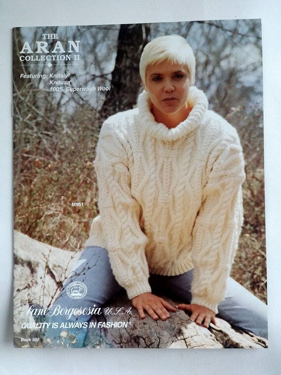 Lane Borgosesia Aran Collection 2 Book 502 4 Women S Aran Knit Sweater Patterns Not A Pdf Excellent Condition Free Shipping In Us