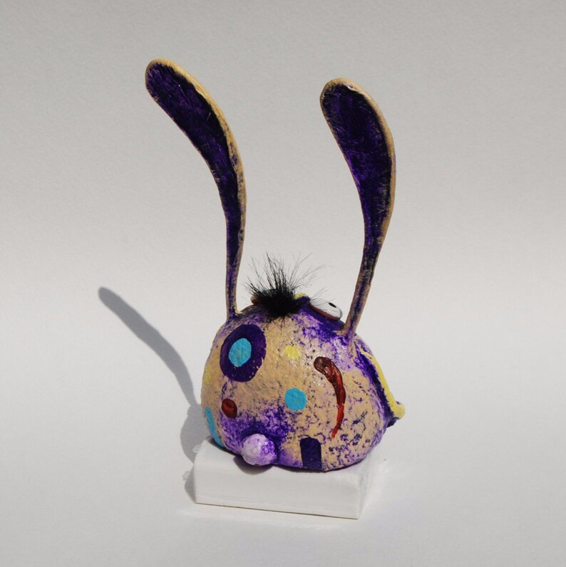 Rabbit figurine paper mache statuette cute bunny animal Etsy