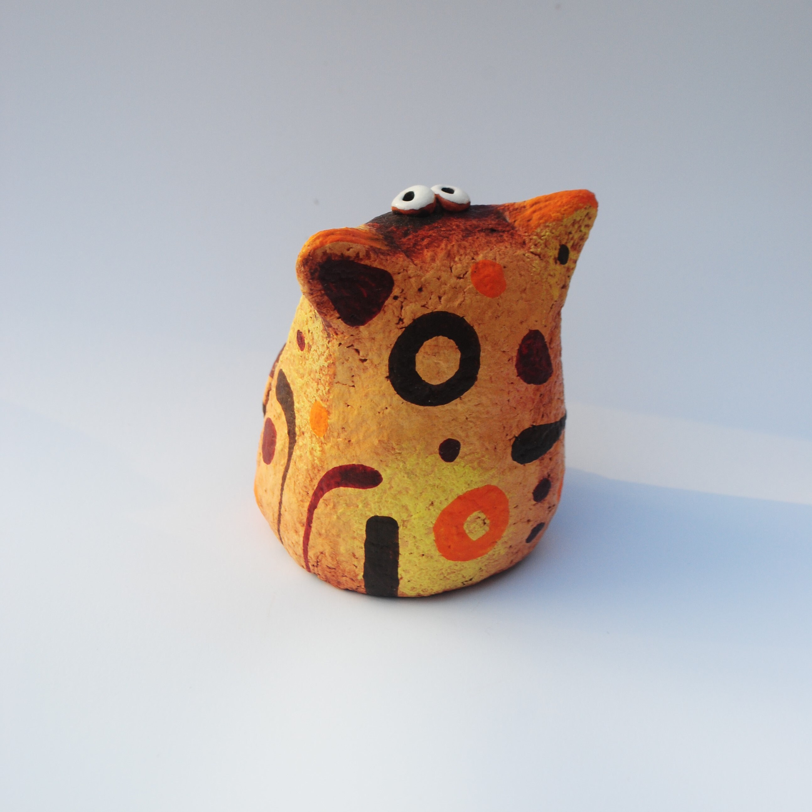 Cat figurine paper mache cat statuette cat miniature paper Etsy