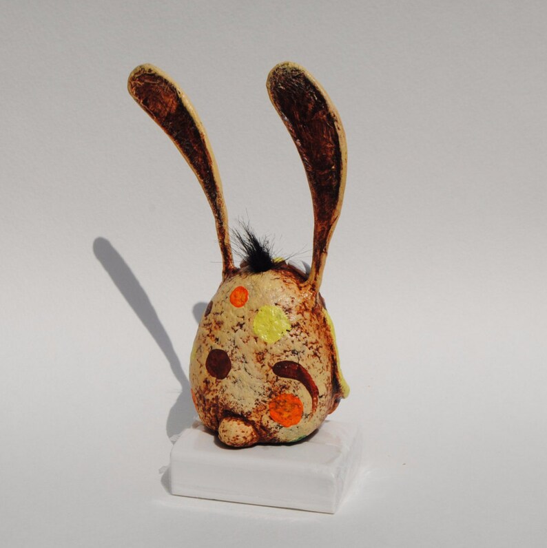 Rabbit figurine paper mache statuette cute bunny animal Etsy