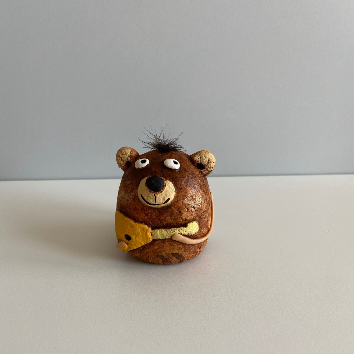 Papieren mache dierbeeldje beer beer beeldje symbool van Etsy