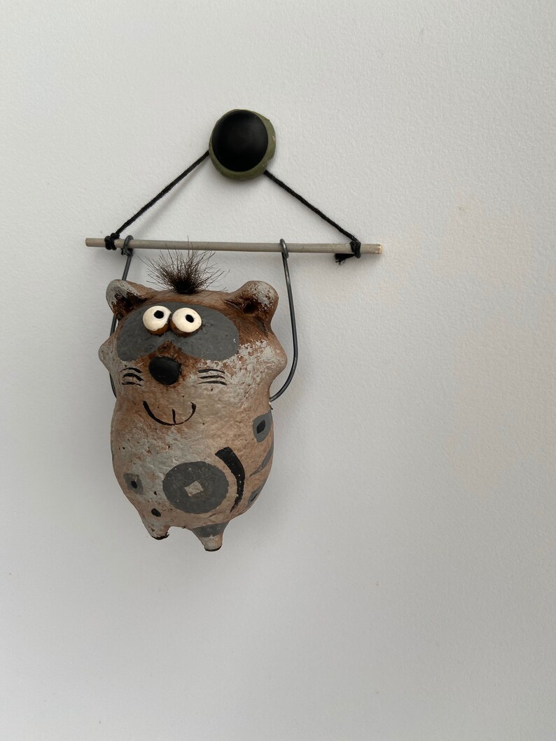 Raccoon wall decor wall hanging animal sculpture shelf Etsy