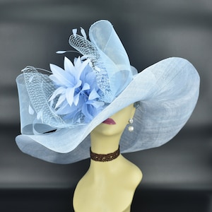 SD518 Powder Bluemore Colors Option Kentucky Derby Hat - Etsy