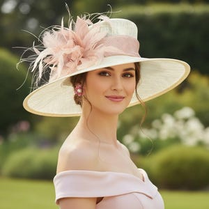 Designer White Feather Statement Hat - Women Accessories bridal hat Ivory White Feather Headband, Bridal Head Piece, Feather  main image 3