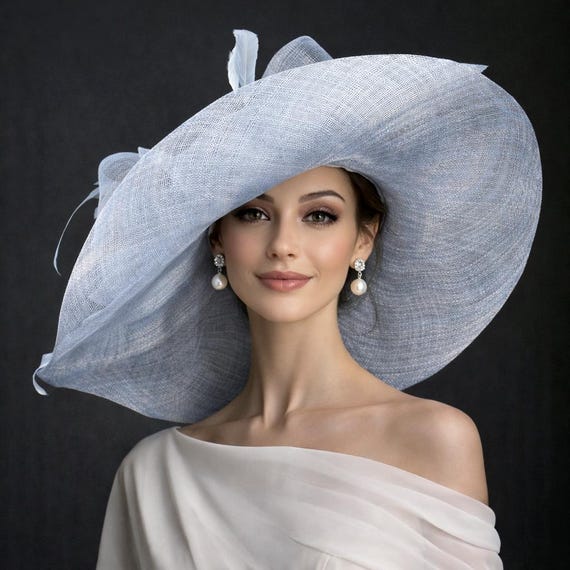 M22019 ( Light Blue ) Kentucky Derby Hat Church Hat Wedding 