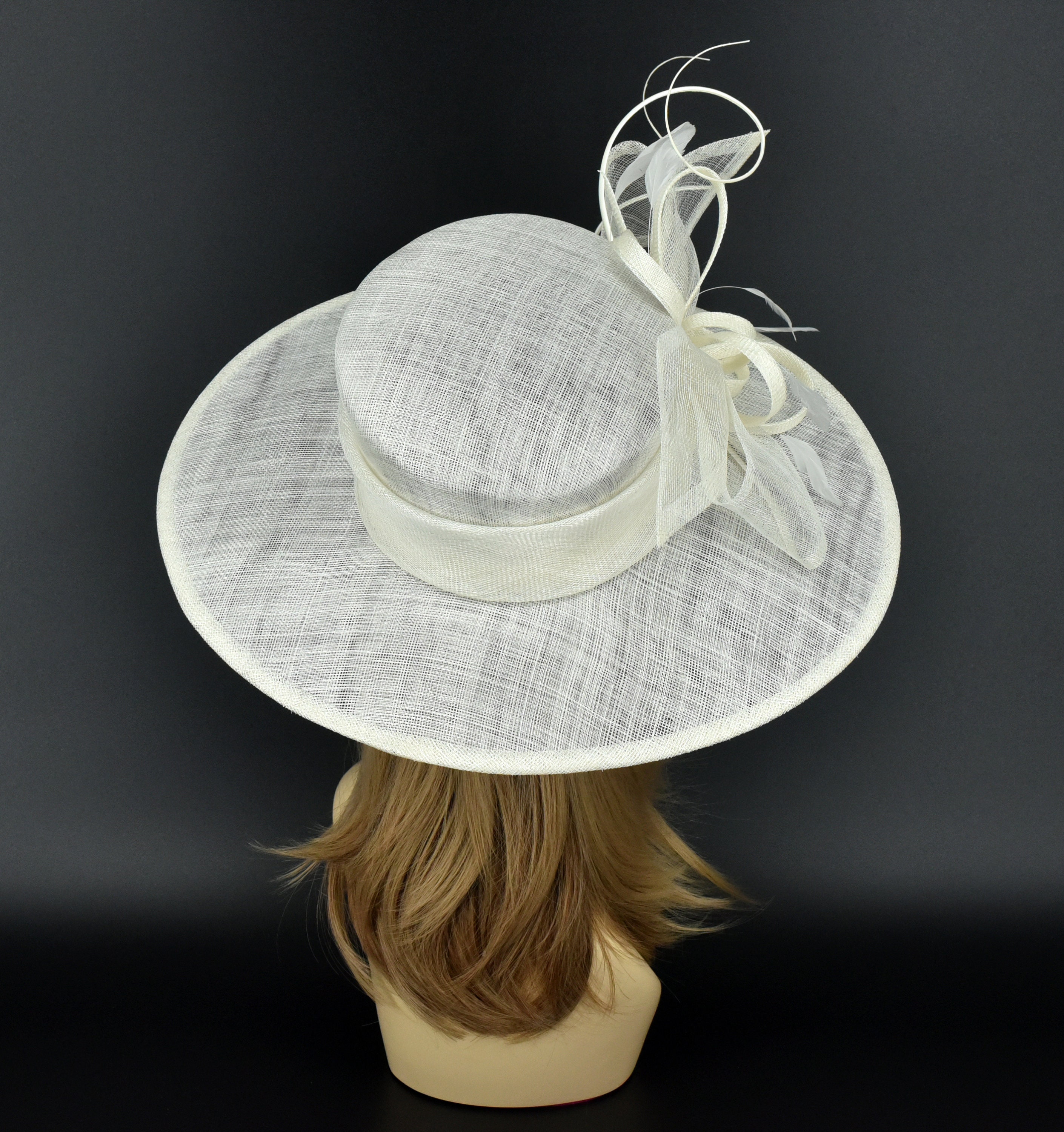 CHARM\'S *NWT* Hat CHURCH/KENTUCKY DERBY/WEDDING Beaded Bow Ivory/Off White SF05( White ) Kentucky Derby Hat, Church Hat, Wedding Hat  main image 3