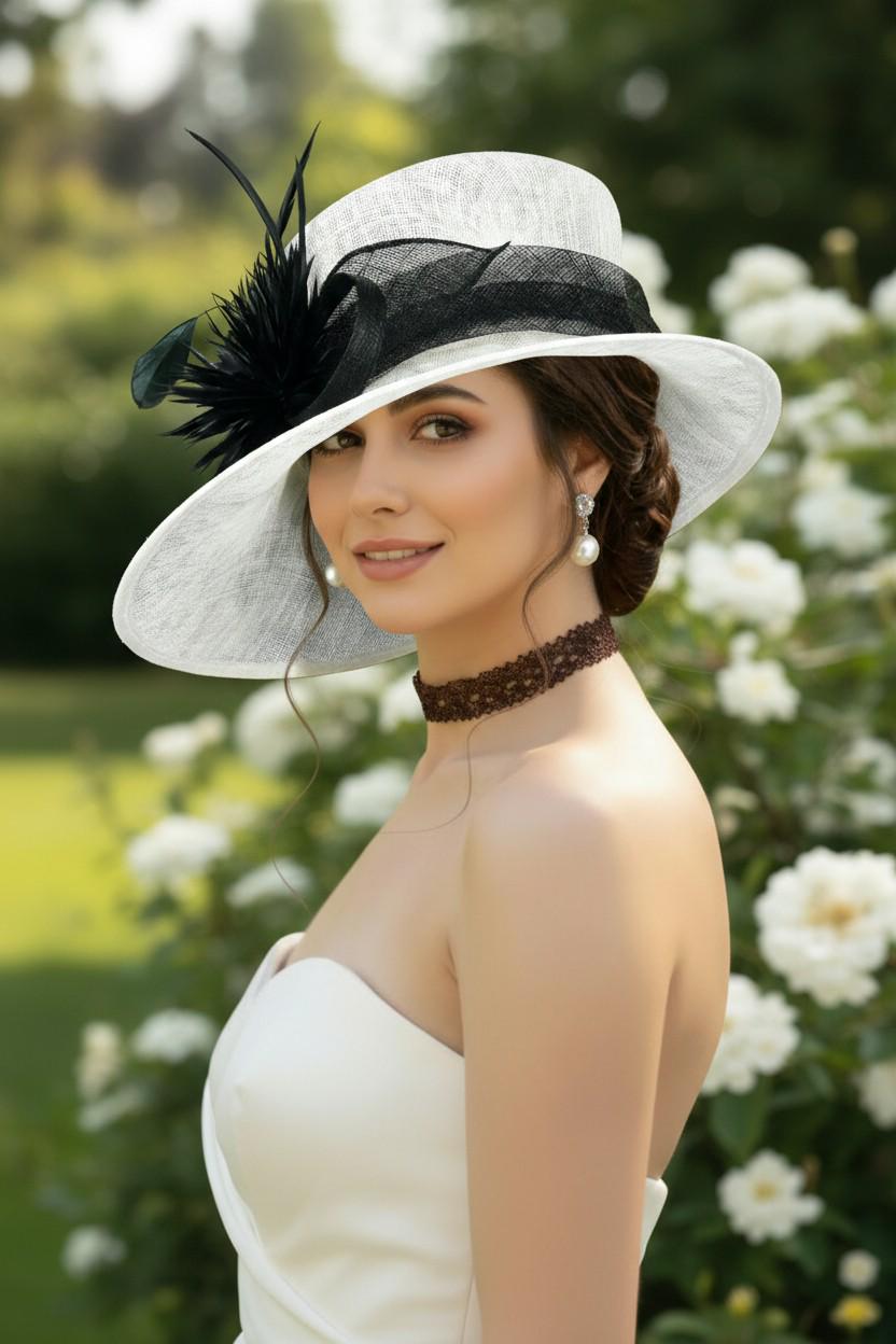 White Rhinestone Church Hat - Etsy display picture 3