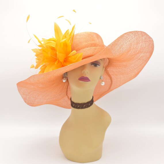 SD511( Orange+more Colors Options)kentucky Derby Hat, Church  display picture 2
