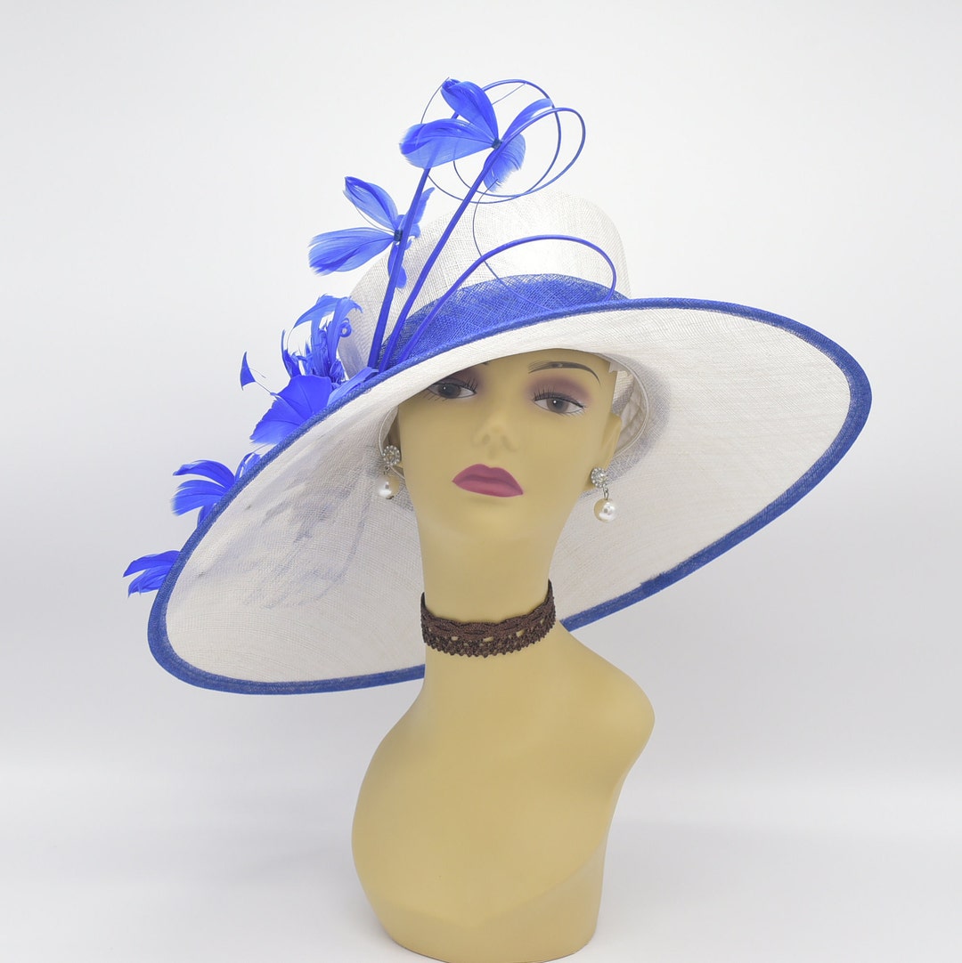 M917(white/royal Blue)kentucky Derby Church, Wedding, Easter  display picture 1