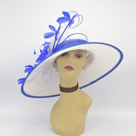 Kentucky Derby Tea Church Formal Wide Brim Blue Women\'s Hat M839( Navy )vintage Kentucky Derby, Church, Wedding, Easter  main image 3