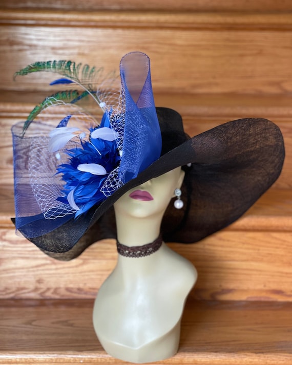 Royal blue wedding hats for sale best sale