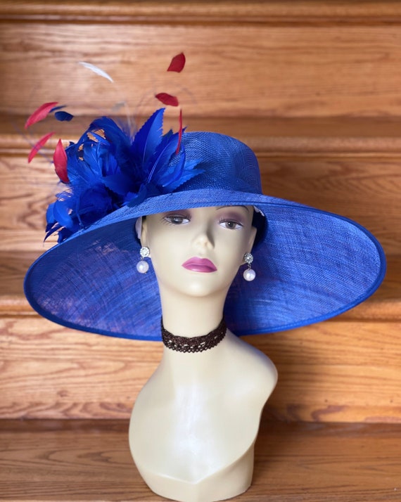 SD22( Royal Blue /20 Colors )kentucky Derby Hat, Church Hat  display picture 3