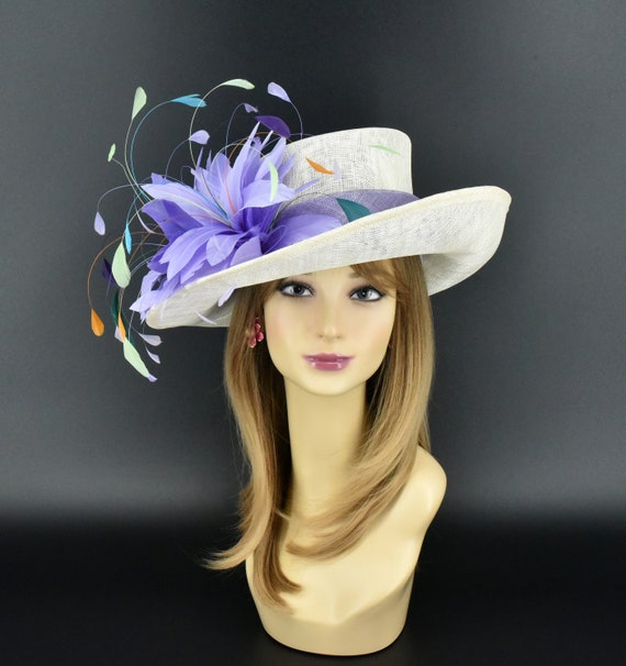 M902 (ivory + More Colors Options ) Kentucky Derby Hat  display picture 2