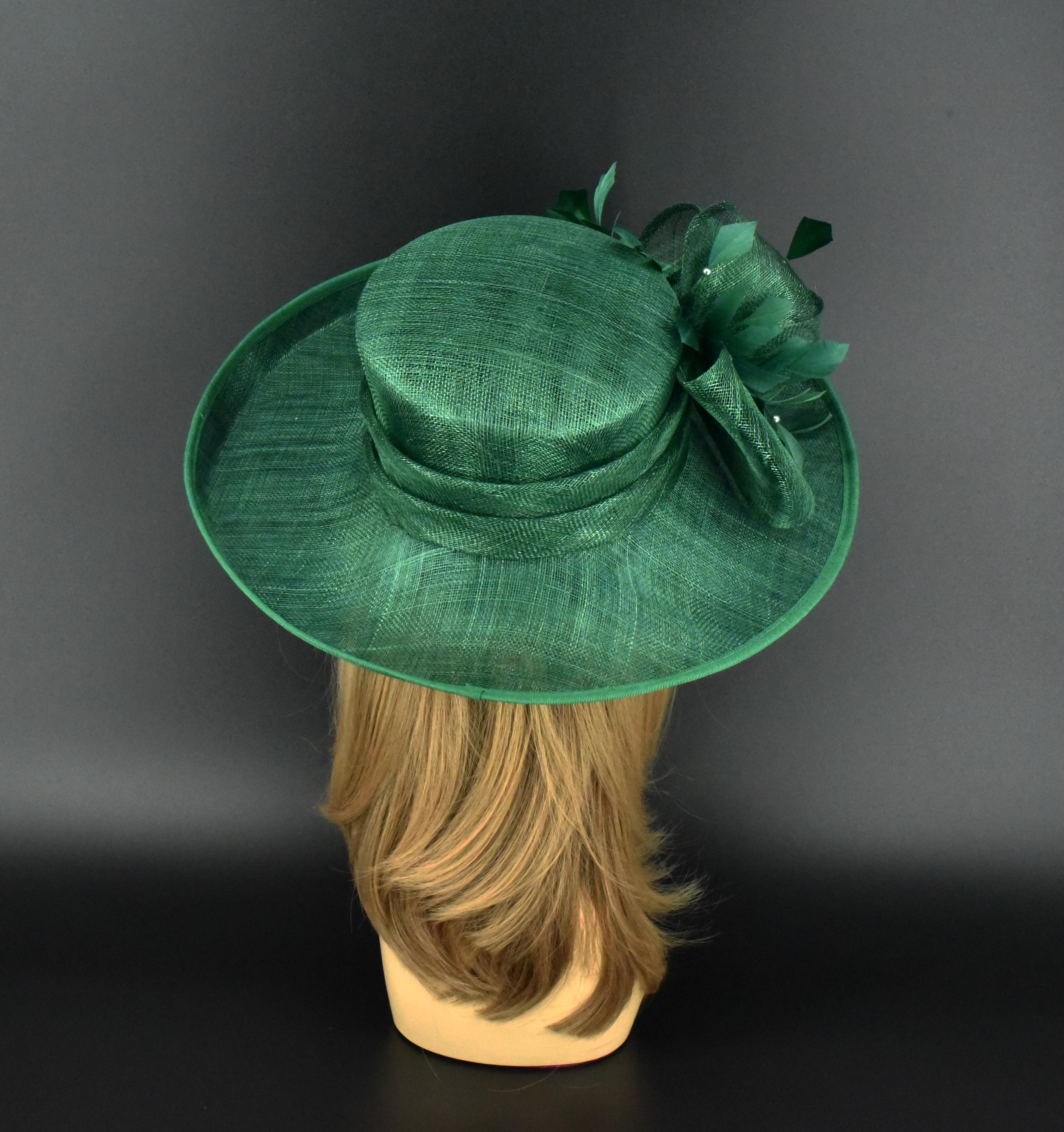 M4003 ( Green Hat )kentucky Derby Hat, Church Hat, Wedding