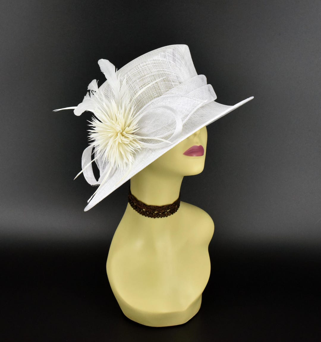 5644 Women Sinamay Fascinators Derby Hat Church Tea Party Wedding Flower SWEETV Flower Sinamay Tea Party Fascinators for Women  main image 3