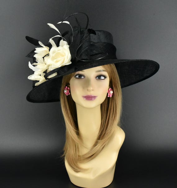 M23012-2( Black/ivory + More Options )kentucky Derby Hat  display picture 3