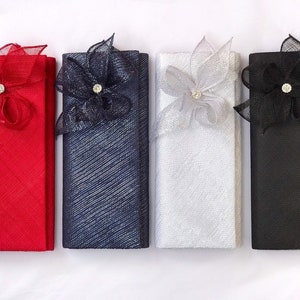 Bolso de mano de satén Sinamay, bolso de mano para bodas, bolso de mano para novias, bolso con cadena para bodas, día de la mujer, evento formal, ocasión especial