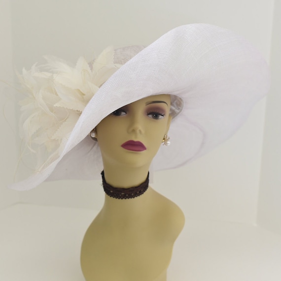 M508 (white Hat ) Kentucky Derby Hat, Church Hat, Wedding  display picture 2