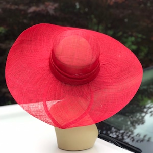M508 (Hat Base) Kentucky Derby hat base, Church hat base, Wedding hat base, Tea Party hat base, Easter Sinamay floopy Wide Brim Hat Base