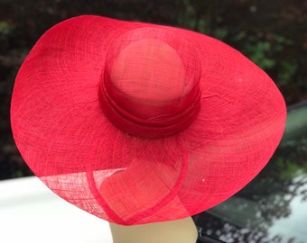M508 (Hat Base) Kentucky Derby hat base, Church hat base, Wedding hat base, Tea Party hat base, Easter Sinamay floopy Wide Brim Hat Base