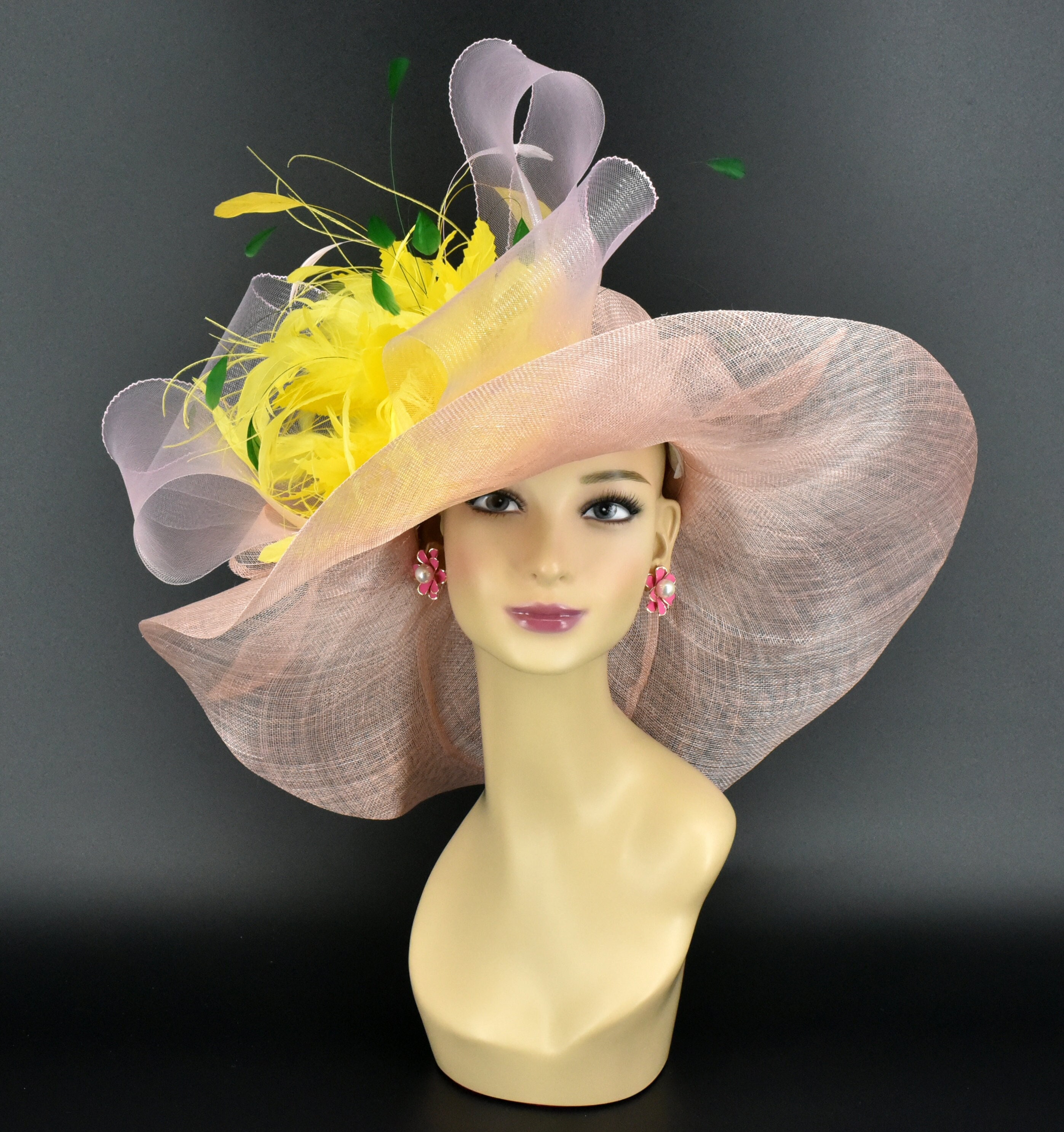 SD20 Pink Multi-colors Wide-brim Sinamay Hat – Kentucky 