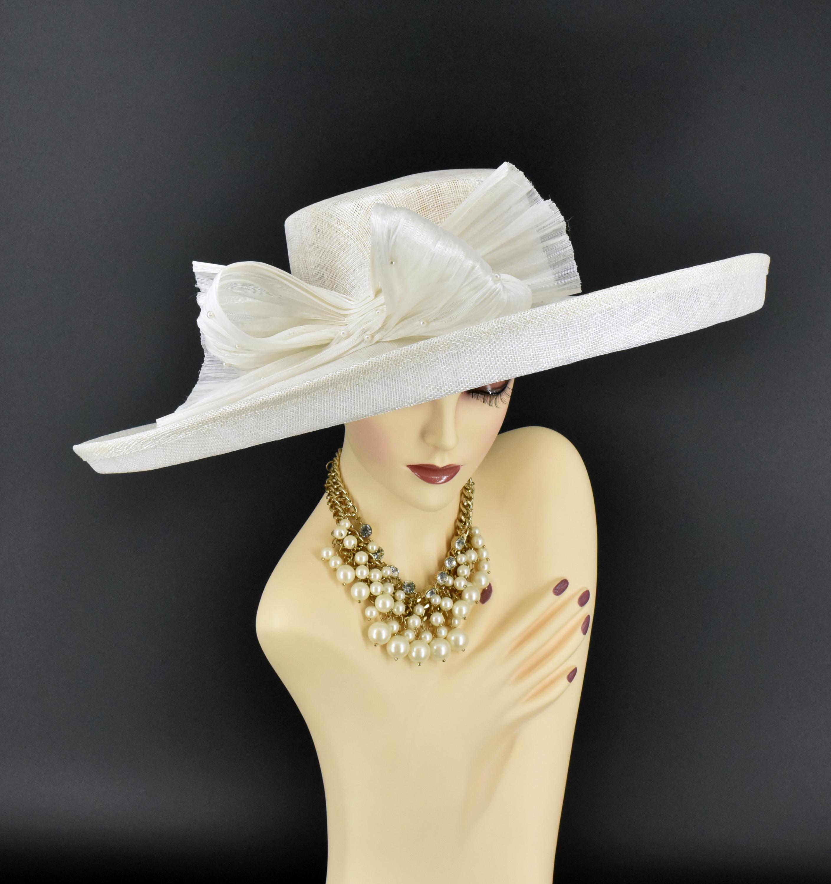 CHARM\'S Hat Church/Kentucky Derby/Wedding Rhinestone Layers White Church Glam Church Hat for Women Kentucky Derby Tea Party Wedding Dress  main image 4