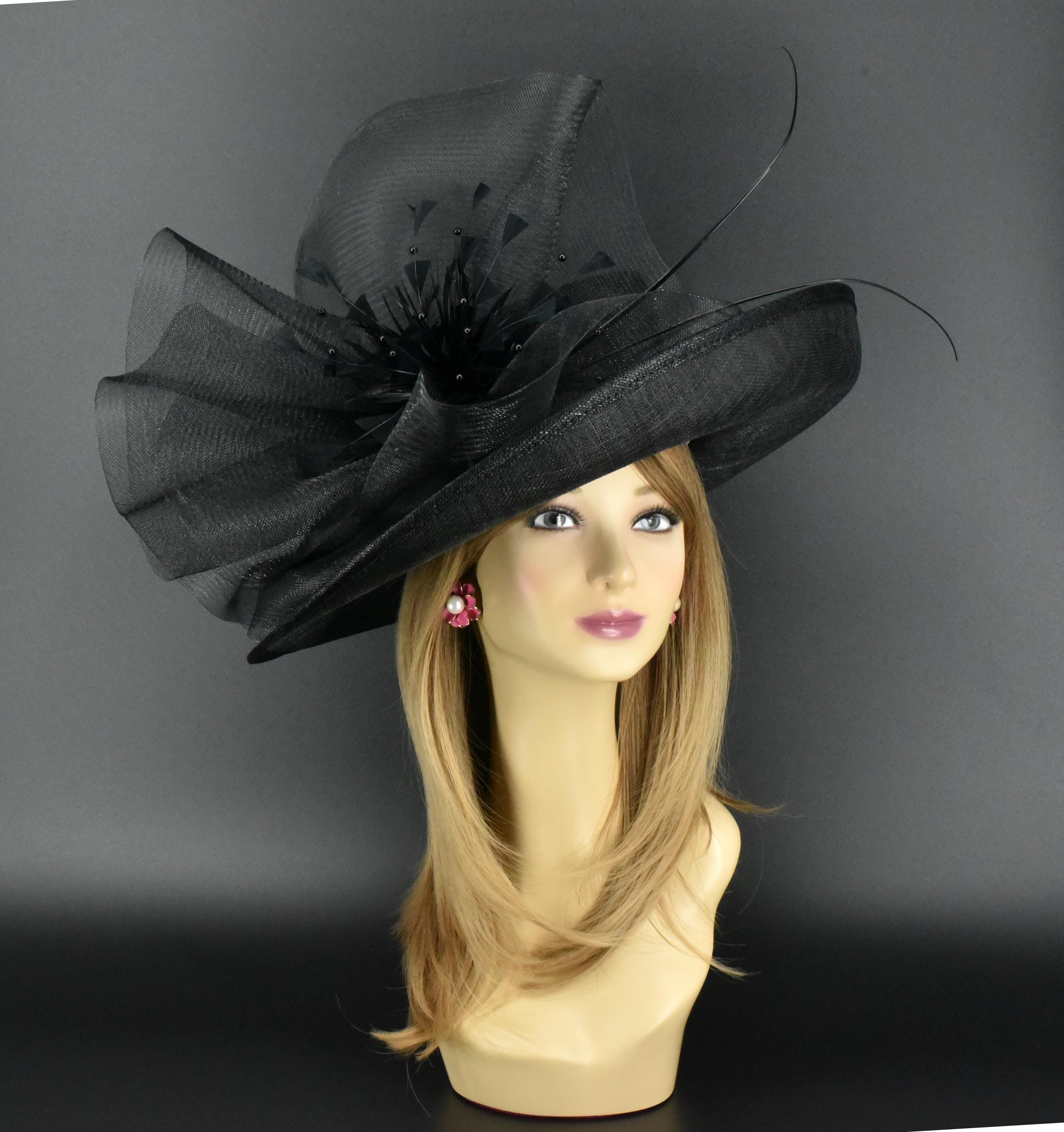M2446 Black Wide-brim Sinamay Hat – Kentucky Derby | Royal 