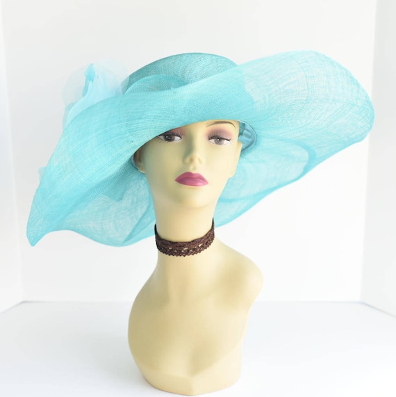 M509 ( Turquoise ) Kentucky Derby Hat, Church Hat, Wedding  display picture 3
