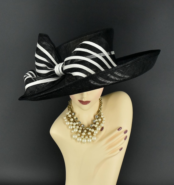 M1314 ( Black/white ) Kentucky Derby Hat, Church Hat  display picture 3