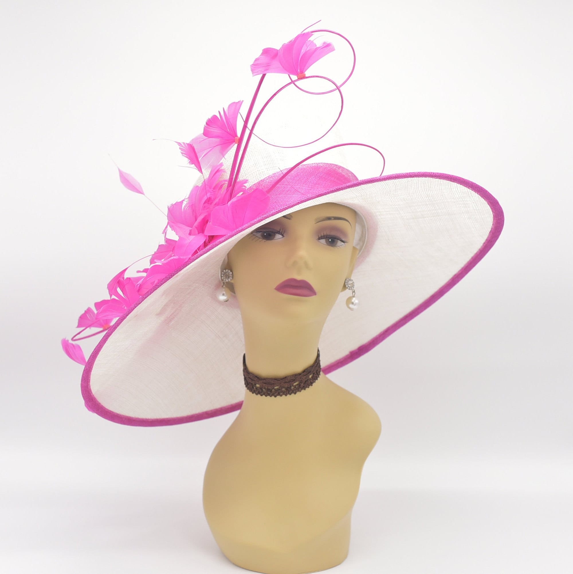 New Large Pink Butterfly Fascinator Headband KY Oaks Derby Costume Headwear Hat il_fullxfull.6412290614_70bl.  main image 2