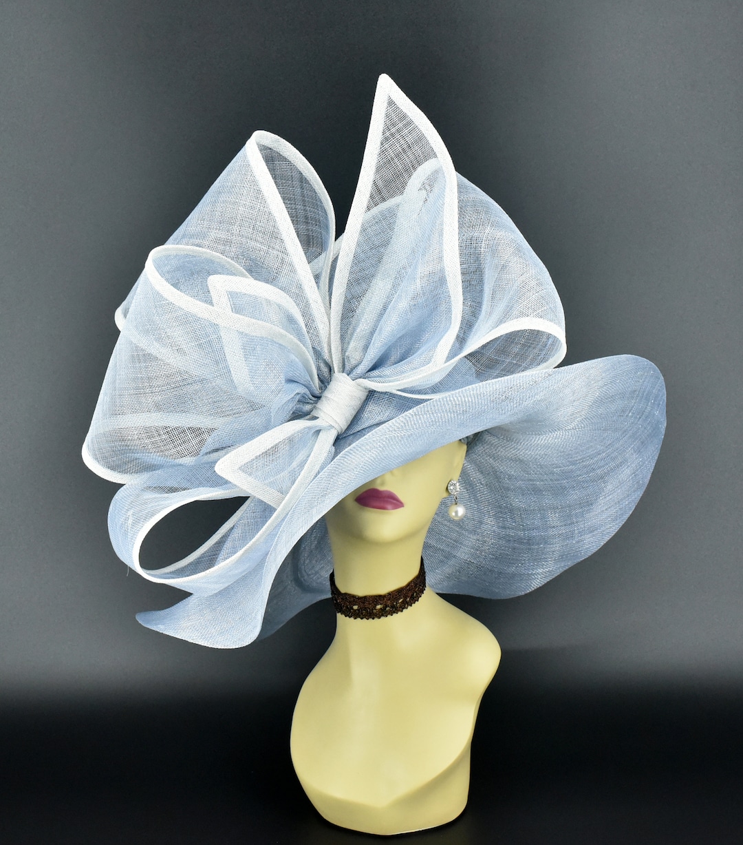 SD28A Light Blue Hat Kentucky Derby Hat, Church Hat, Wedding Hat, Eater