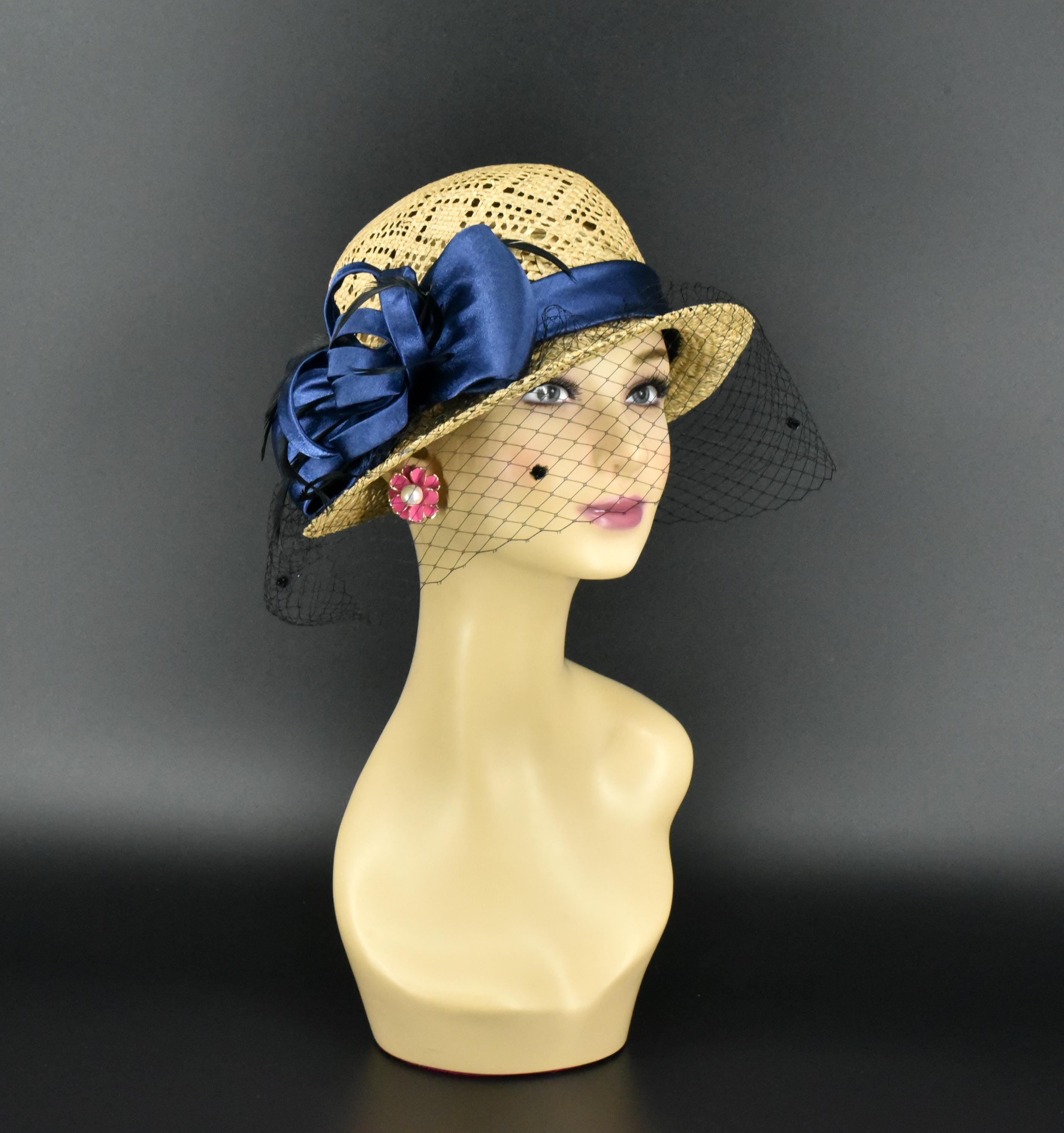 Elegant Blue Woven Hat with Colorful Accents pngtree-elegant-blue-straw-hat  main image 4
