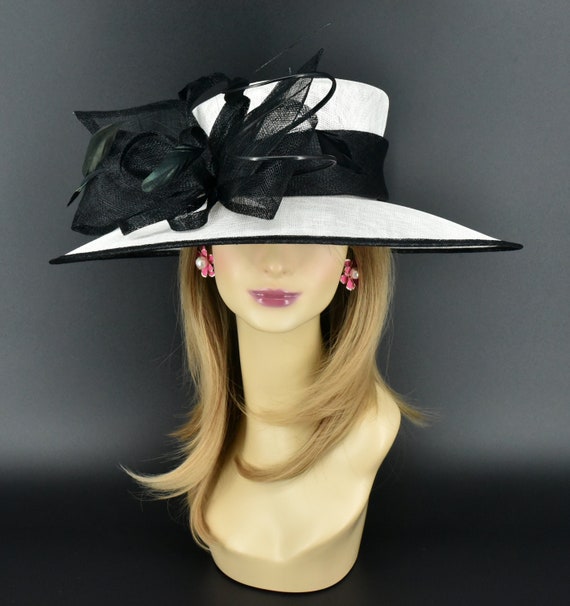 M23012( White/black )kentucky Derby Hat Church Hat Wedding
