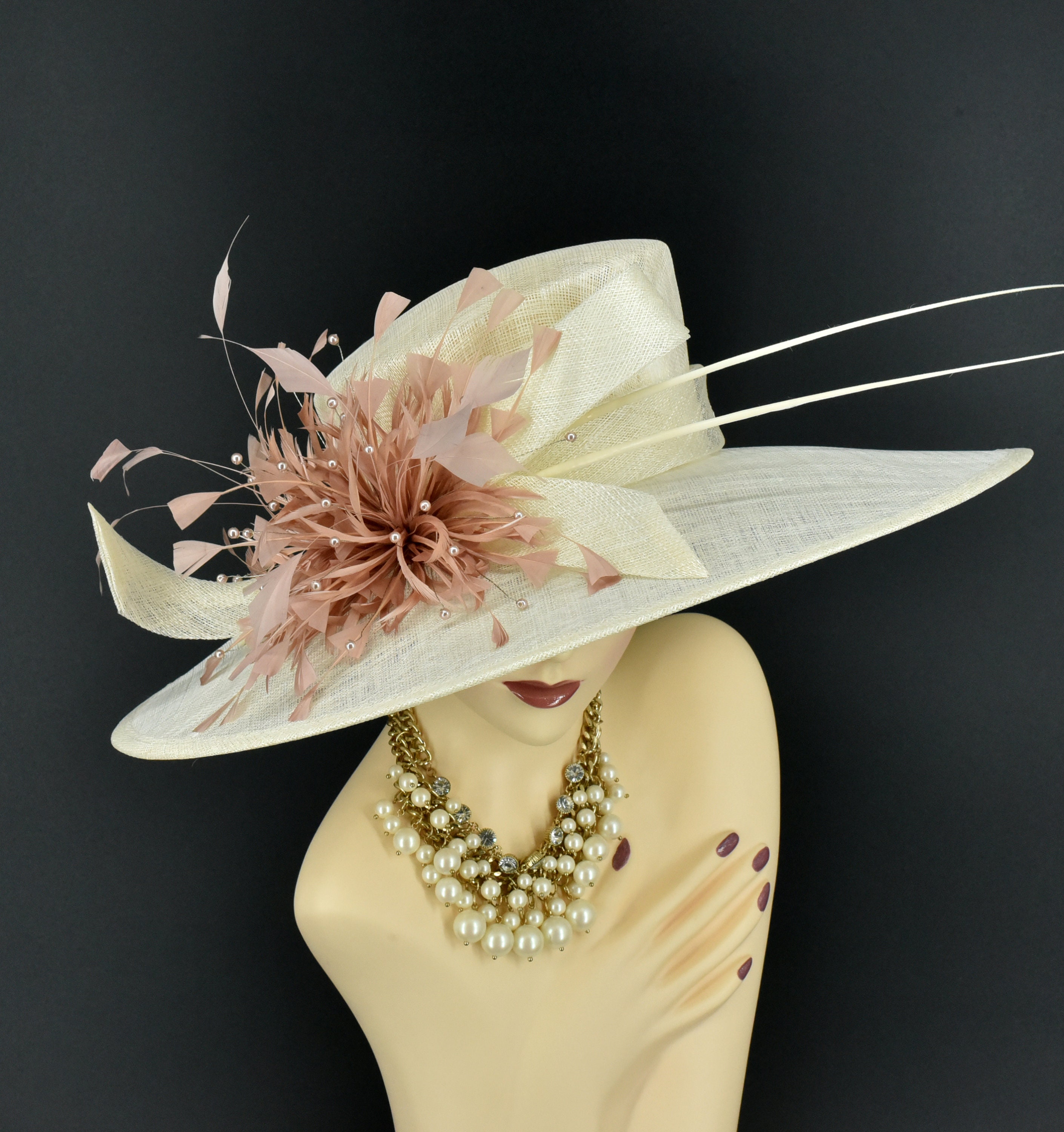 Crown Envy Blush Pink Crystal Embellished Cap | Handmade Statement Hat M489( Light Pink Hat )Kentucky Derby Hat Church Hat Wedding  main image 2