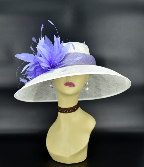 SD17( White Lavender Hat)kentucky Derby Hat Church Hat  display picture 1