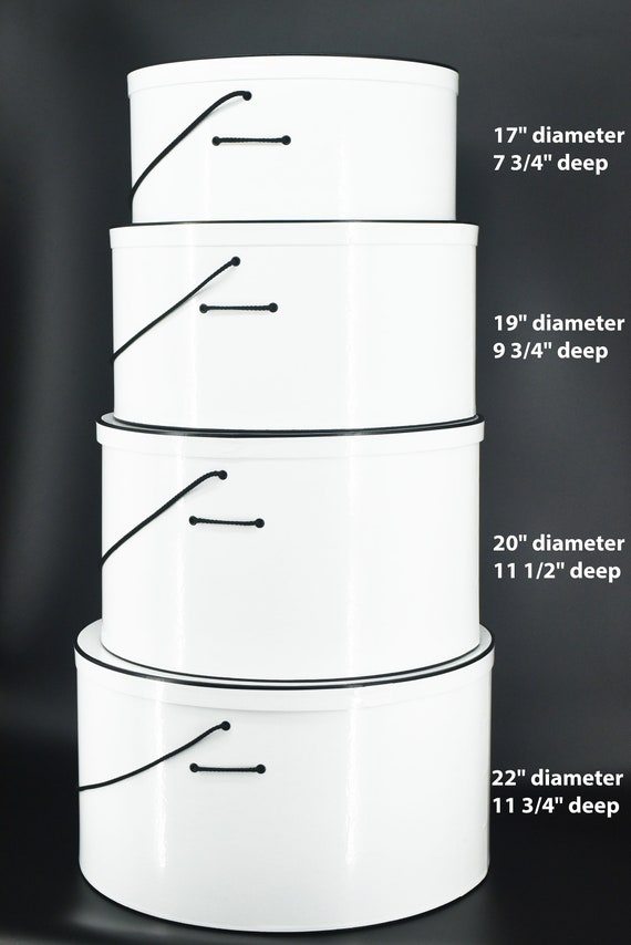 Vintage Round Sturdy Thick Cardboard Hat Box - Pure White  display picture 3