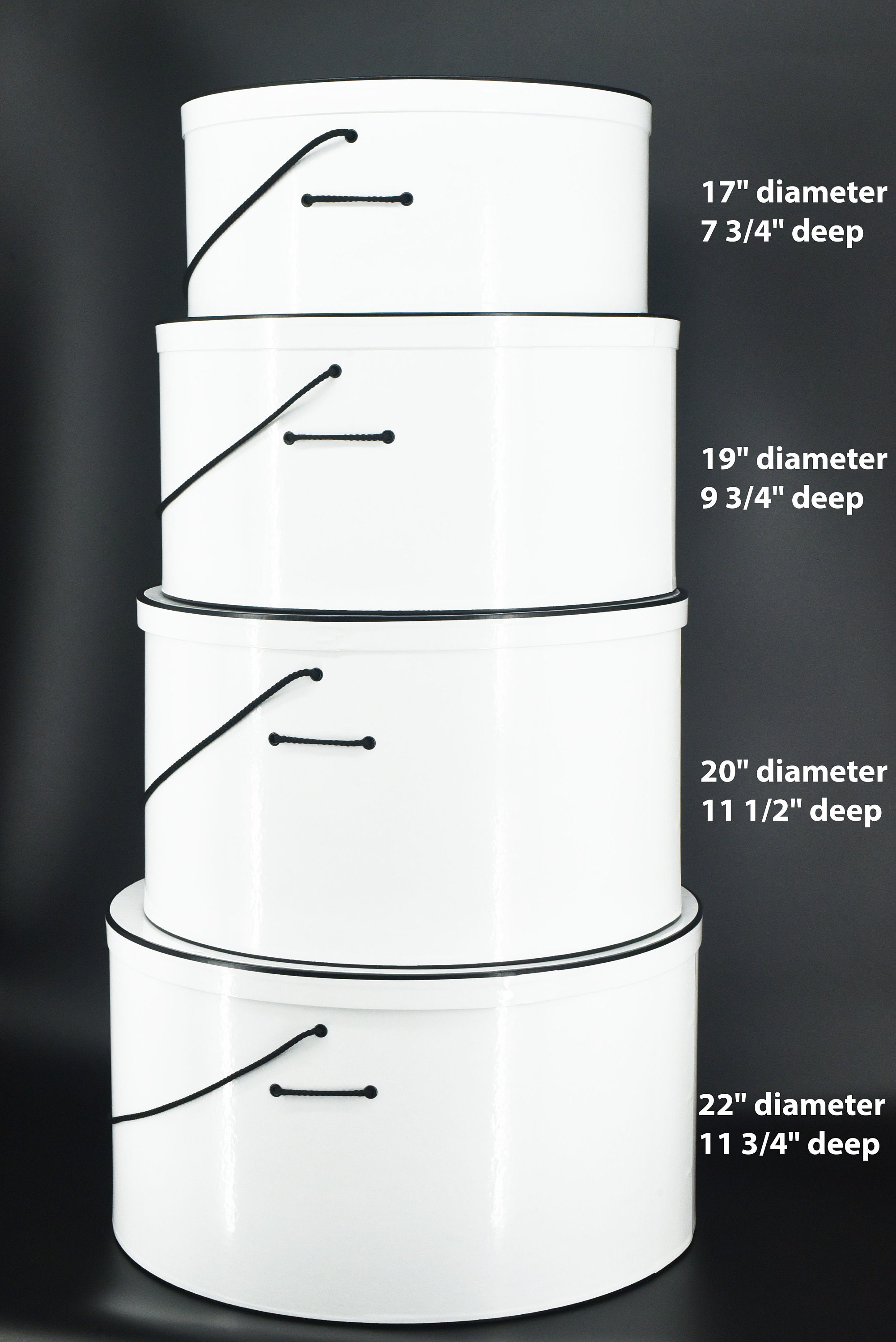 Vintage Round Sturdy Thick Cardboard Hat Box - Pure White