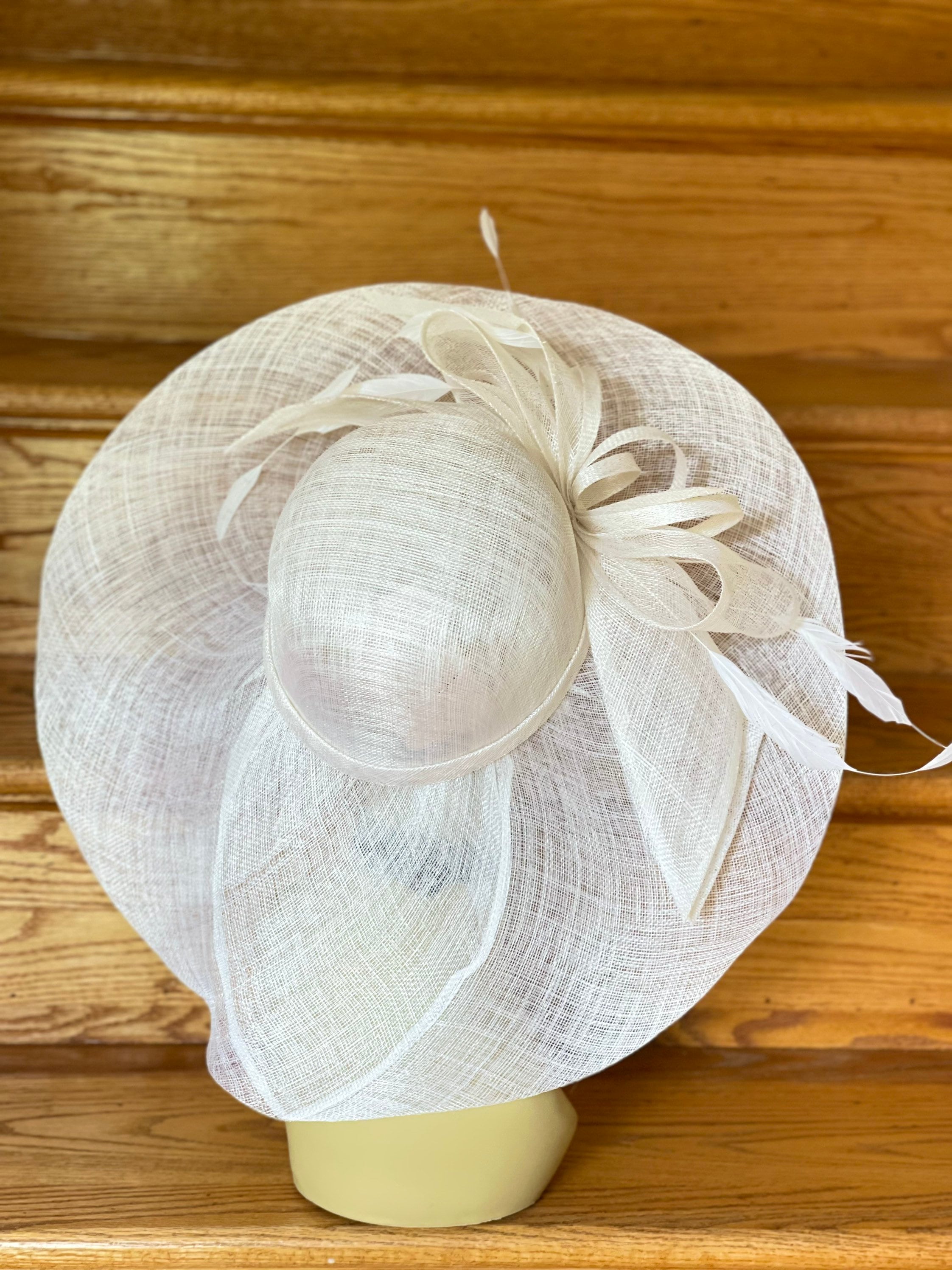 M918 ( Off-white )kentucky Derby Hat, Church Hat, Wedding