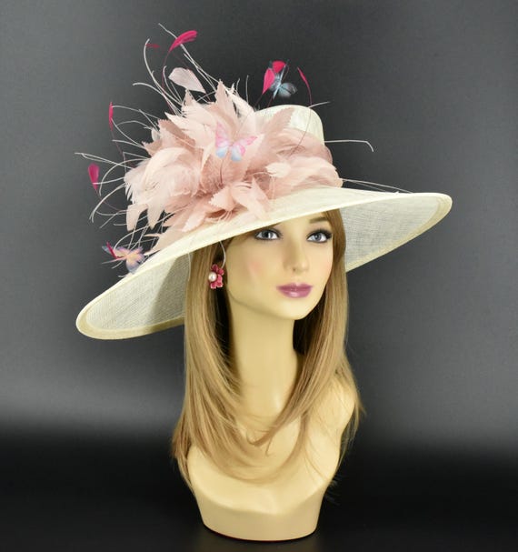 M721-BB ( Ivory + More Color Options ) Kentucky Derby Hat  display picture 1