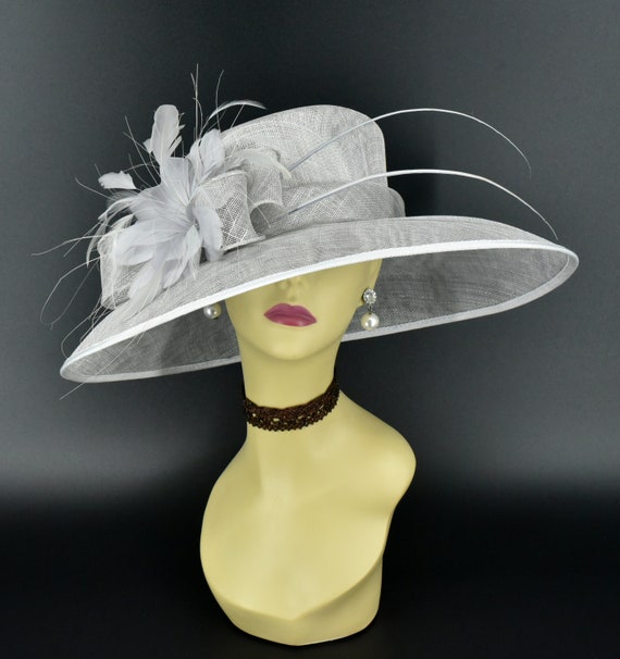 M97( Silver Hat ) Kentucky Derby Hat, Church Hat, Wedding  display picture 2
