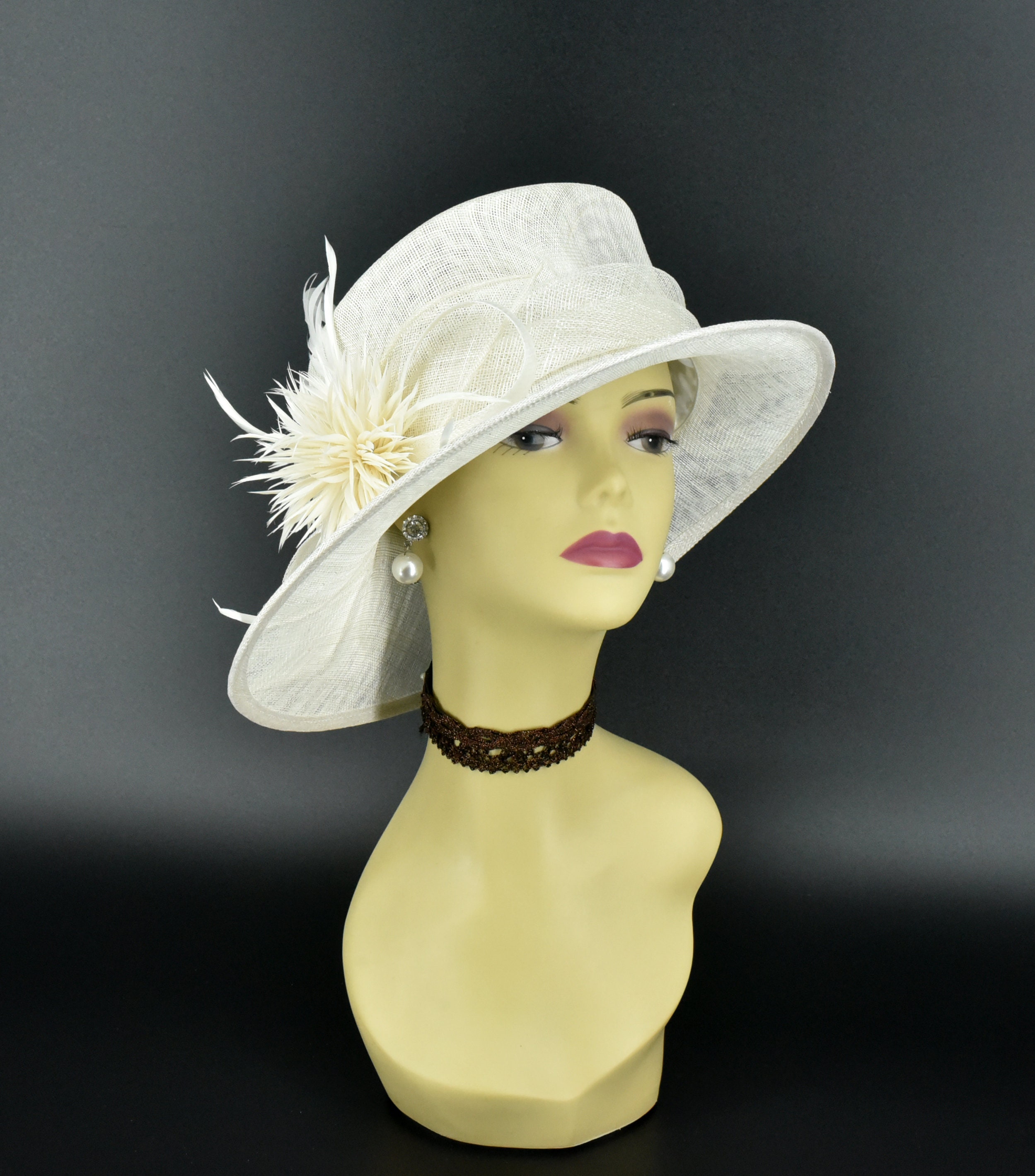 *BUNDLED* Delicate white hat Boho Western Wedding Floral Bridesmaid Hat Band Only 984u  main image 4