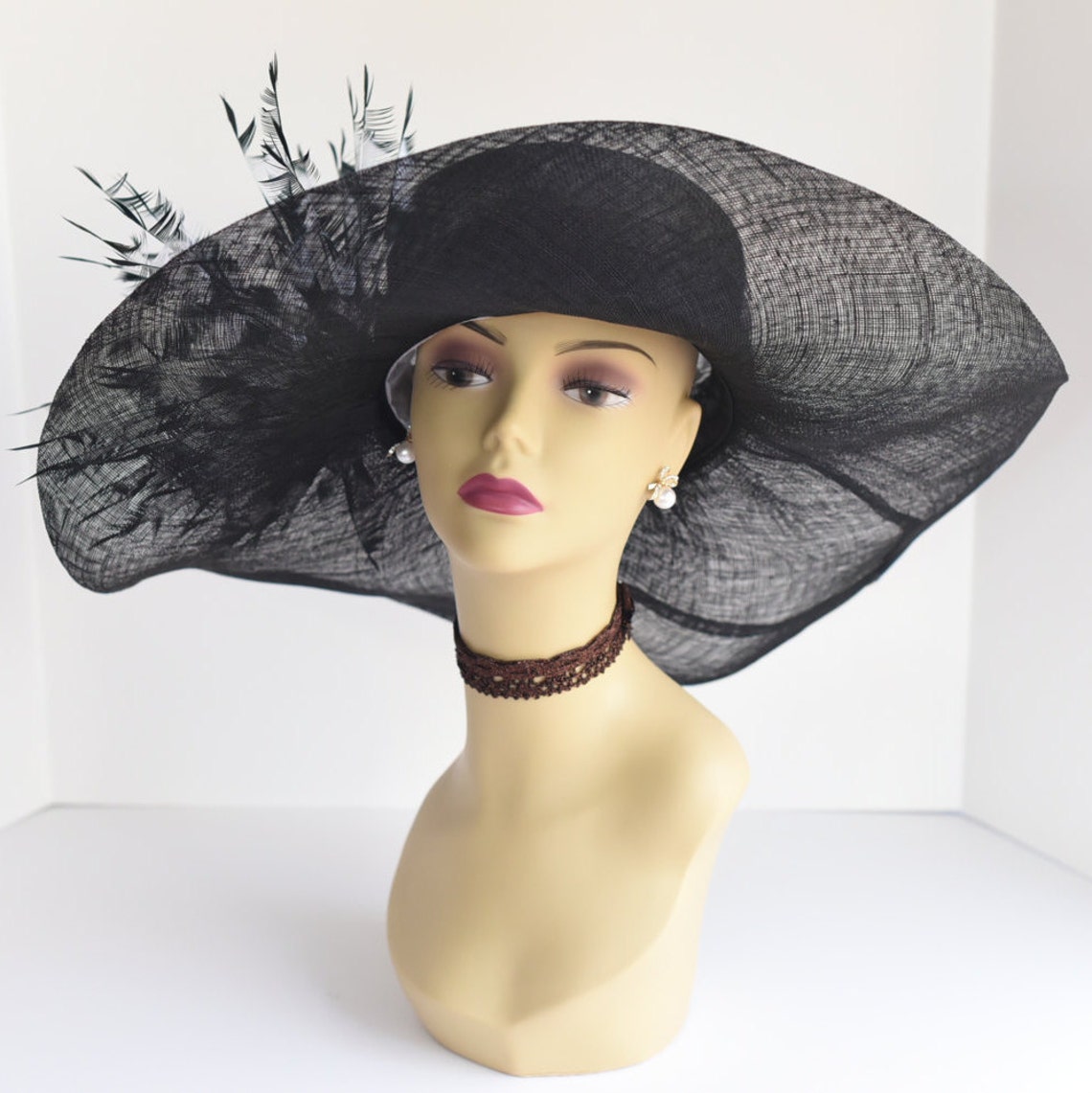 M507 black/white Kentucky Derby Hat Church Hat Wedding Etsy
