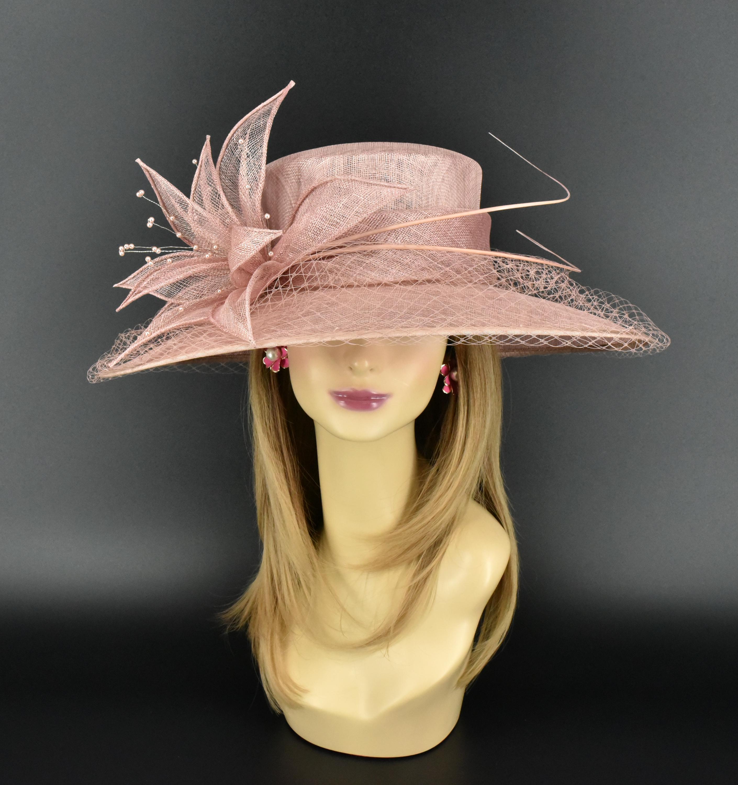 5644 Women Sinamay Fascinators Derby Hat Church Tea Party Wedding Flower M902( Ivory + More Colors ) Kentucky Derby Hat Church Hat  main image 3