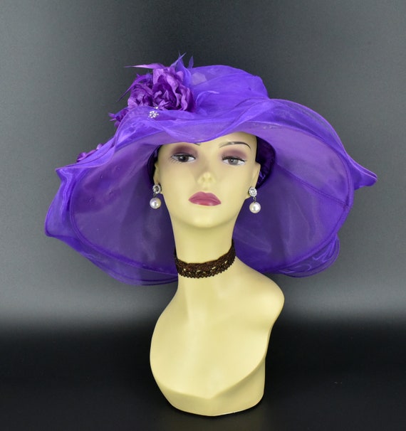 Ed7021(purple )kentucky Derby Hat, Church Hat, Wedding Hat  display picture 1