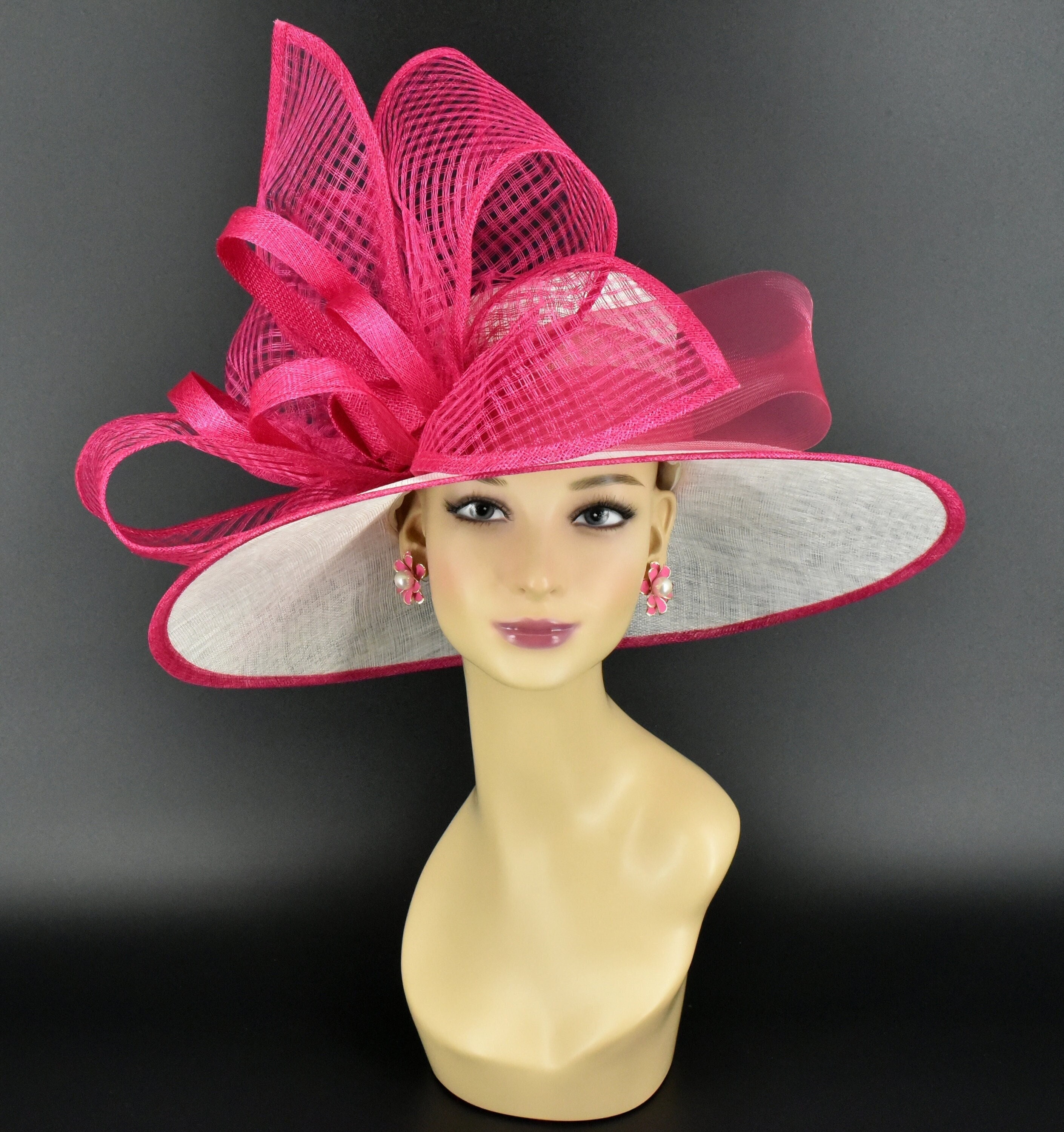 Women’s Elegant Derby Sunday Best Church Hot Pink Fuchsia Turban Hat - Unbranded Pink Church Hat - Etsy main image 2